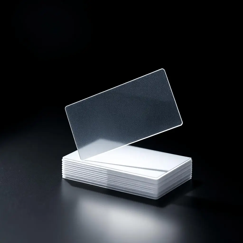 Transparent Plastic Cards — frosted plastic cards for a futuristic, see-through effect